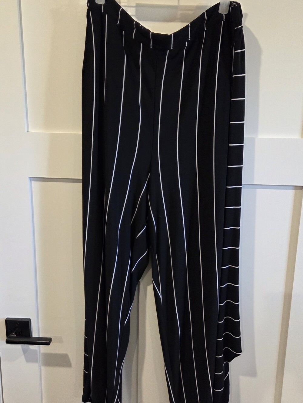 Habitat Black Harem Style Pants with White Pinstripes XL FLOWY